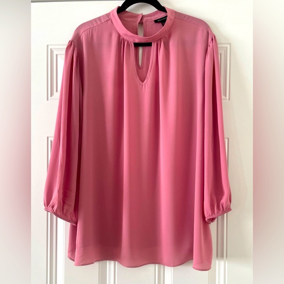 Ashley Stewart Tops - Ashley Stewart Pink 3/4 Sleeve Cut Out Blouse